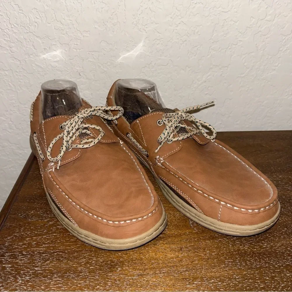 Khombu Comfort Newport Slip On Lace Up Boat Shoes
